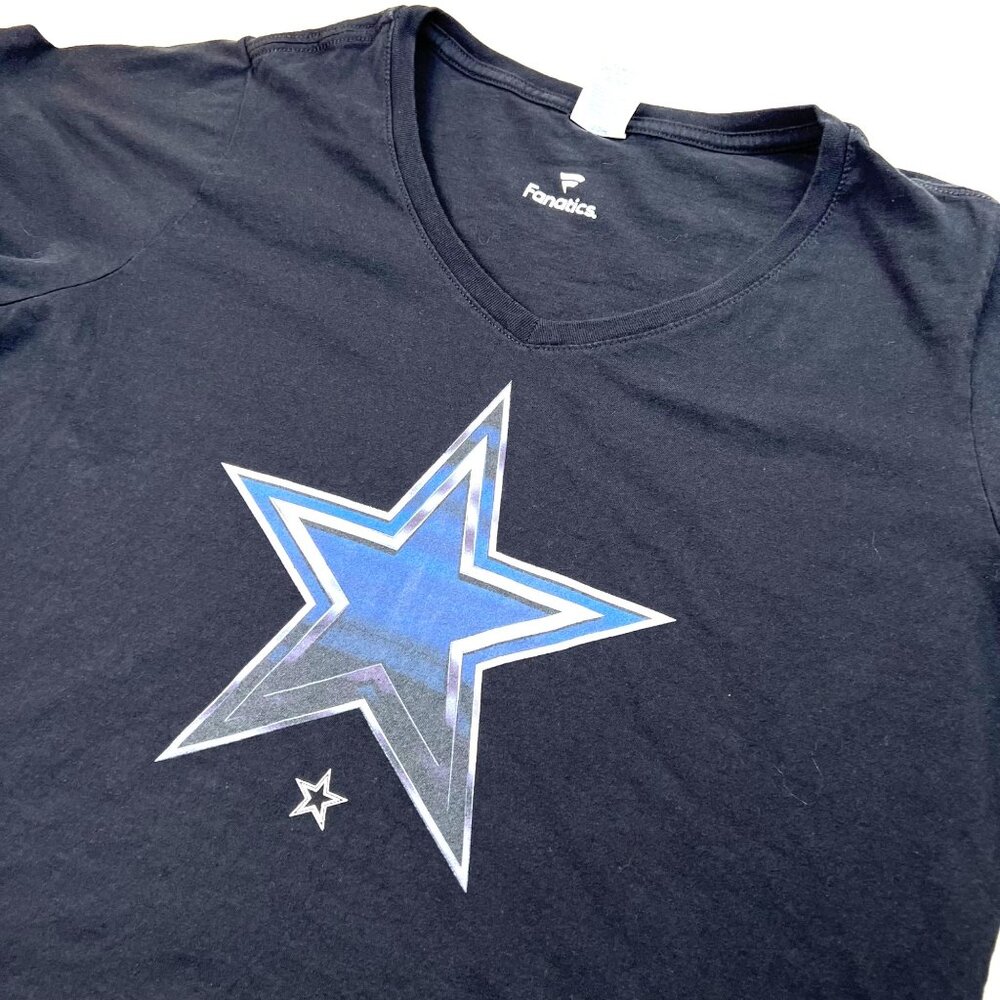 Dallas Cowboys NFL Football Womens Fanatics T-Shirt XL Black V-Neck Blue Star - Picture 3 of 10